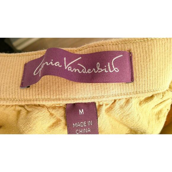 Gloria Vanderbilt Women's Med Beige Elastic Waist Straight Wide Leg Crop Pants - Picture 5 of 7